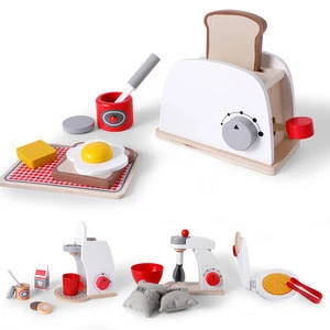 Hot sale new item wooden cooking toy bread maker white wooden Bread machine toy wooden Bread machine toy QCL3005