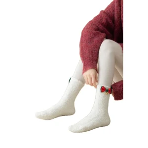 Hot selling autumn and winter thickened womens floor socks 3D animal cute coral velvet socks thickened womens calf socks