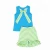 Import Hot-Selling boutique red sleeveless top green and white stripes ruffle shorts girl clothing set from China