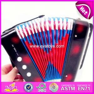 Hot selling kids toy wooden musical button accordion W07K006C