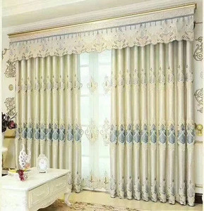 hot selling luxury curtain set with valance