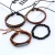 Import HOT selling mens leather handmade retro knit bead bracelet adjust leather rope jewelry bracelet sets from China