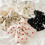 Hot selling ribbon handmade hair clips small dots  fashion hairpins silk big bow flower hair pins
