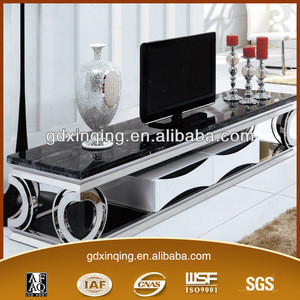 Hot selling simple design  stainless steel  marble mdf tv stand for sale
