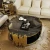 Import hotel home furniture center table gold stainless steel frame tempered glass coffee table with cheap price from China