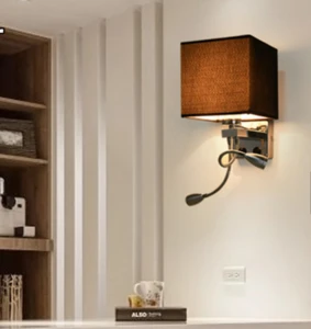 Hotel project wall sconce fabric shades modern wall lamp