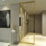 Hotel Restaurant Gold stainless steel Room Floor To Ceiling Living screens & Room Dividers