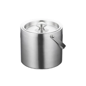 hotel stainless ice bucket with lid double wall ice bucket