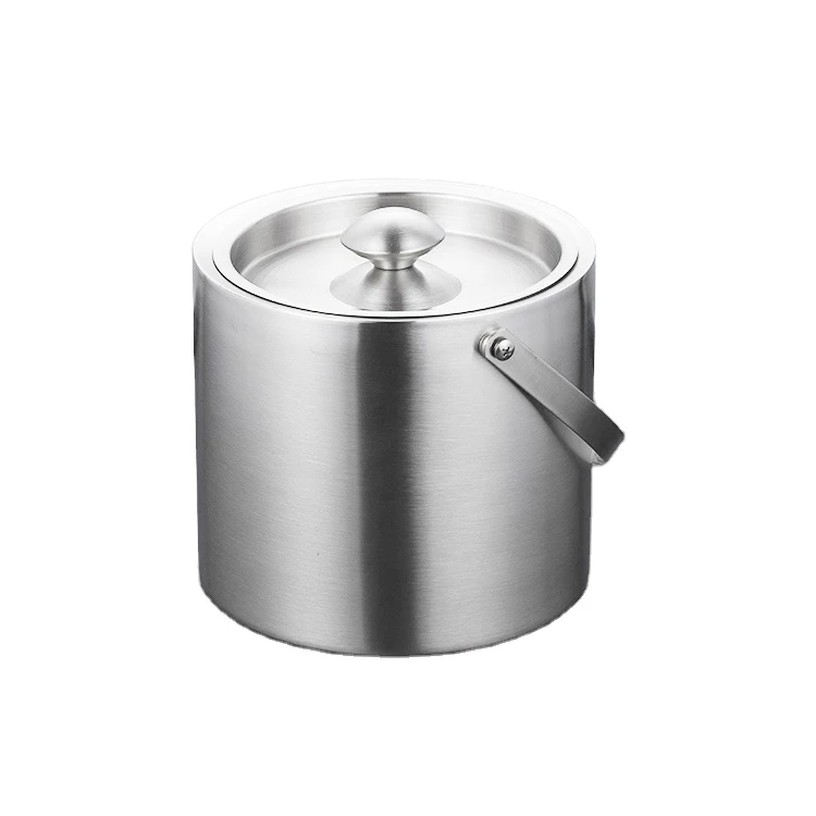 hotel stainless ice bucket with lid double wall ice bucket