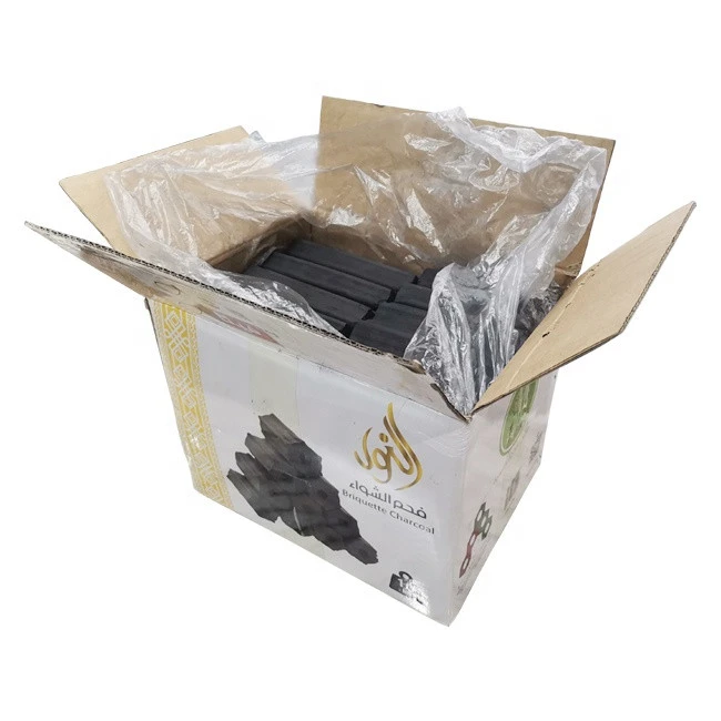 HQBQ0002 HongQiang wholesale Hot Selling Wood Sawdust charcoal Square Bamboo Barbecue charcoal Briquettes