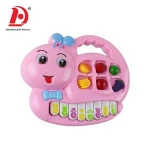 HUADA 2020 Cartoon Electronic Organ Musical Instrument Baby Plastic Piano Toy Keyboard with Light