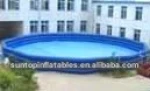 huge outdoor inflatable 3-ring pool for adult and child