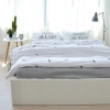 Ins hot-selling brief 100% cotton four piece bedding set Europe style Digonal Printing duvet cover set queen king size