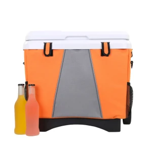 Insulated Breast Milk Safety 38 L plastic Insulated cooler box Durable Cooler Bag Wholesale 600 D PVC  Cooler tote with wheel