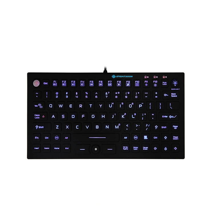 IP68 hospical backlight  Waterproof wired industrial medical silicone touchpad backlit keyboard