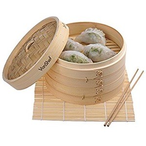 JapanBargain-Asian Kitchen Bamboo Steamer, 12-Inch