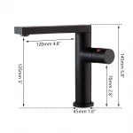 JIENI Black Bathroom Sink Faucet Basin Vessel Sink Single Handle Deck Mount Mixer Taps