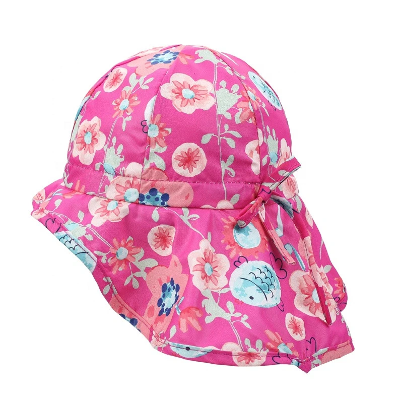 Kaavie wholesale upf protection floral babies kids girl uv baby hats swimming baby girl hat caps