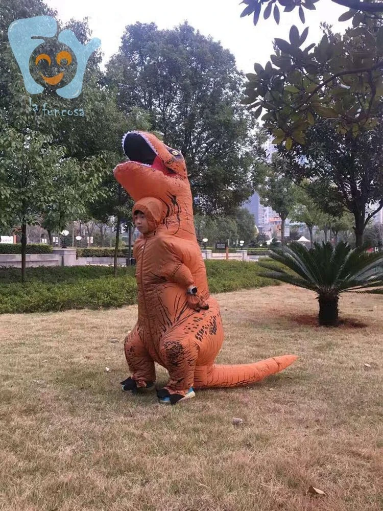 Kid Halloween Party Cosplay Dinosaur Mascot Jurassic World Park Inflatable T rex Costumes