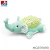 kid toy Cute blue color hippo shaped lighting musical projection plush stuffed animal HC376096