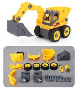 Kids toys storage box with tool Educational assemble engineering truck model diy take apart toys