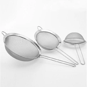 Kitchen gadget Set of 3 Fine Mesh Stainless Steel Strainers Soya-bean food strainer wire mesh basket strainer