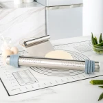 Kitchen rolling dough cutter bpa free silicone baking mat set