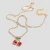 Import Korea Sweet Jewelry Gift For Women Gold Color Twisted Crystal Tennis Chain Fruit Necklace Cute Enamel Cherry Pendant Necklace from China