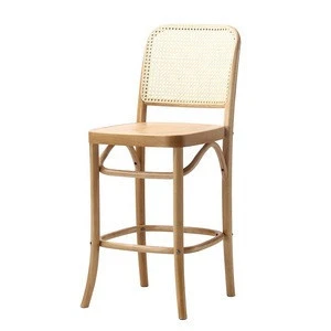 KVJ-BS01 solid wood beech rattan dining chair square hoffman restaurant bar stool