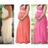 L3316A western style fashion maternity clothing elegant lady plain color pregnant women casual long maternity dress