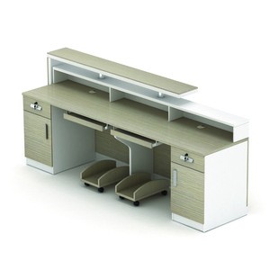 laminated office furniture reception counter Front desk  with high partitions