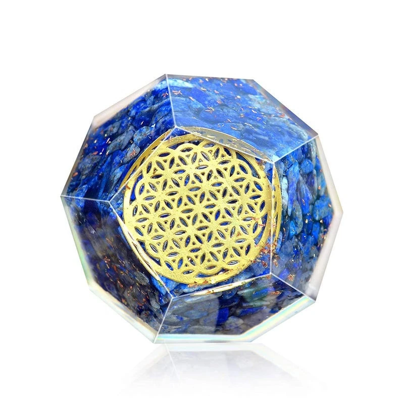Lapis Lazuli Dodecahedron Orgone Energy Generator Flower Of Life Emf Protection