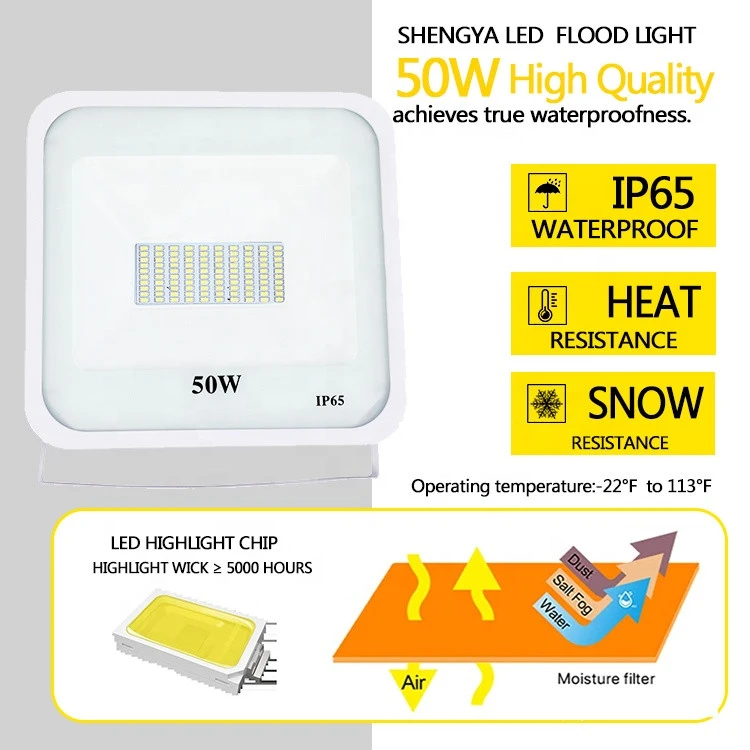 Latest design IP65 Waterproof 50w led floodlight ip 65 outdoor fixtures 50 watts led flood lights