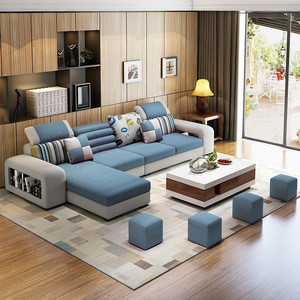 Buy Living Room Furniture Fabric Modern L-shaped Corner Sectional Sofa ...