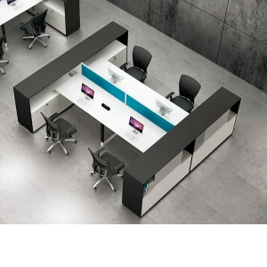 LOW budget office workstation desk design Office cubicle curved work station for 6 people seat