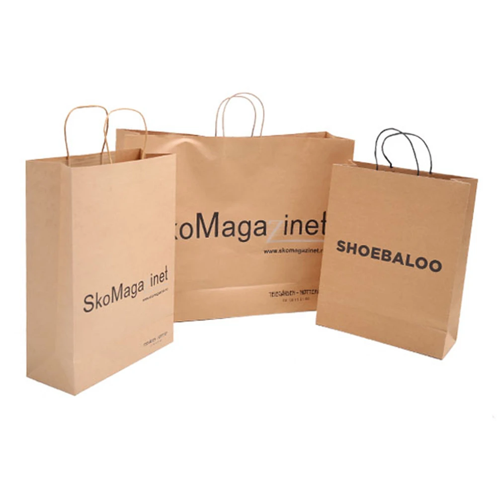 Low MOQ high grade reusable rope handle shopping brown kraft paper heat seal bag
