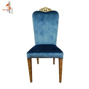 Luxury design OEM/ODM high-end navy blue velvet restaurant dining chair