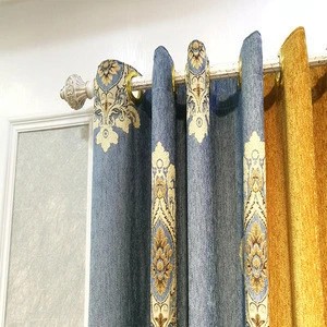 Luxury Embroidery Window Curtains Made in China  Drapes with Backing Valance