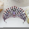 Luxury Purple Crystal Crown Baroque Rhinestone Tiara and Crown Bridal Crown Headband
