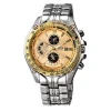 Luxury Style Men Wristwatches 3 Colors Big Dial Stainless Steel Calendar Watch Business Quartz Wristwatch For Men