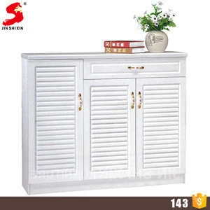 Made in China living room shoe cabinet, custom made Melamine MDF shoe rack with drawer