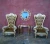 Import Mahogany Living Room Set Furniture - Wooden Gold King Throne Chair With Velvet Fabric Upholstery from Indonesia