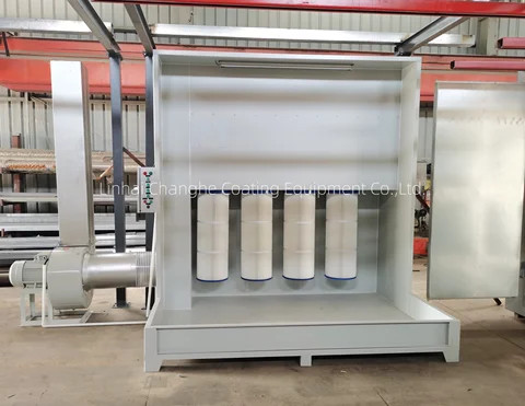 Buy Manual Simple Electrostatic Powder Coating Booth With Rails Spray ...