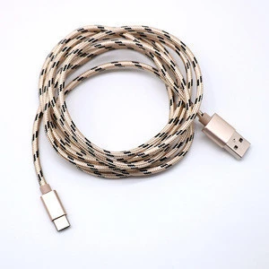 Max. 2.4A Fast Speed type c cable USB 2.0 to Type c 3.1 With USB C Reversible Connector + Braided Cable + Aluminium Case