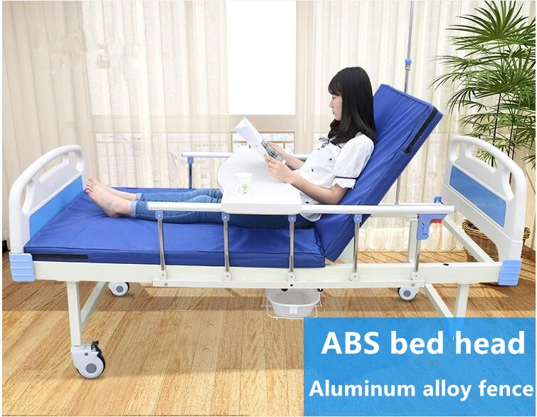 Medical furniture cheap 1 crank nursing bed manual lifting single swing medical bed