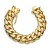 Import Men Personalized Hiphop Bracelet 10/12/14mm Gold Plated Solid Brass Cuban Chain Bracelet for men Pure Copper Bracelets for Women from China