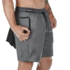 Mens 5 Inch Running Workout Shorts Quick Dry Lightweight Athletic Gym Shorts with Zipper Pockets