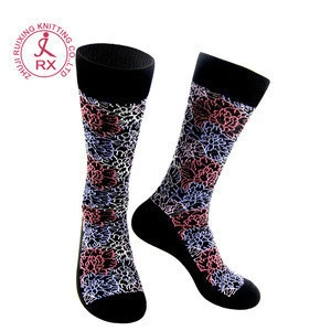 Mens fashion reinforced heel/toe cotton custom design dress socks