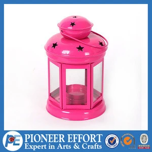 Metal Candle Holder colorful Metal lantern for Home decoration