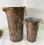 Import Metal tapered metal flower vase with handle headstone flower pot jute rope handle iron flower bucket from China